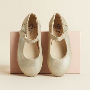 Mango Toddler Sz 25 Girls Gold Glitter Mary Jane Shoes